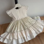 Set 2 u 1 pamučna haljinica sa bogatim karnerima + traka za kosu - Slika 4