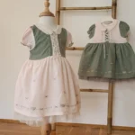 Bež haljinica u etno stilu, sa vezenim detaljima - Slika 2