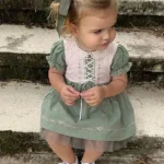 Zelena haljinica u etno stilu, sa vezenim detaljima - Slika 3